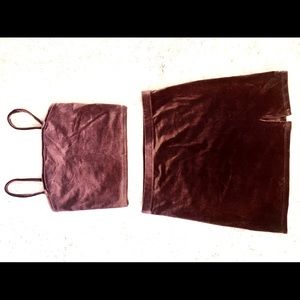Mauve tank & split skirt set